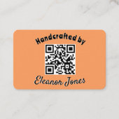 Rustieke ambachtelijke perzik QR-code Visitekaartje (Voorkant)