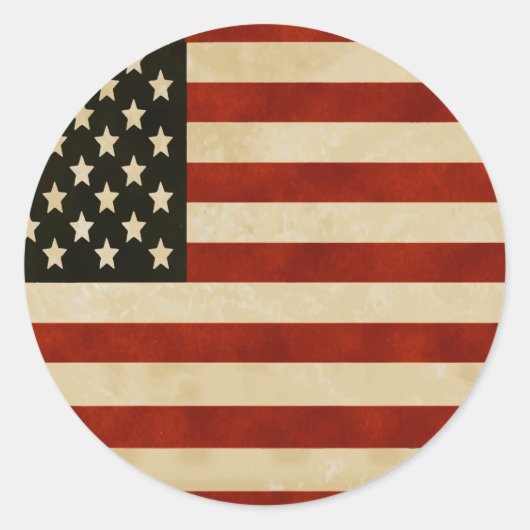 Rustieke americana  Amerikaanse vlag Ronde Sticker (Voorkant)