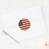 Rustieke americana  Amerikaanse vlag Ronde Sticker (Envelop)