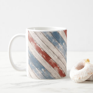 Rustieke Amerikaanse houten plank Koffiemok