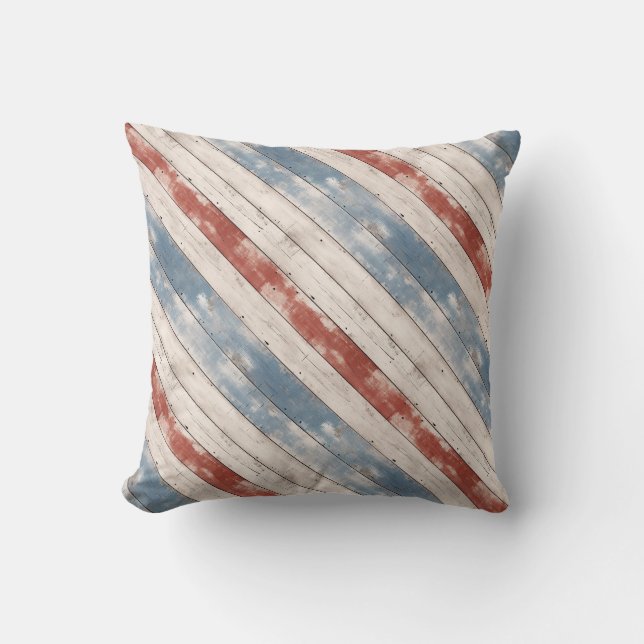 Rustieke Amerikaanse houten plank Kussen (Voorkant)