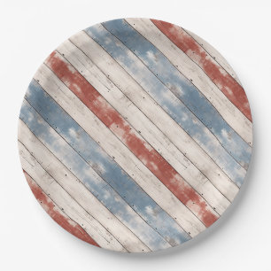 Rustieke Amerikaanse houten plank Papieren Bordje