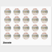 Rustieke Amerikaanse Houten Plank Stem Ronde Sticker (Vel)