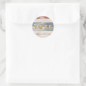 Rustieke Amerikaanse Houten Plank Stem Ronde Sticker (Tas)