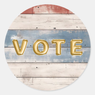 Rustieke Amerikaanse Houten Plank Stem Ronde Sticker