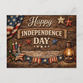 Rustieke Amerikaanse Onafhankelijkheidsdag Feestdagenkaart