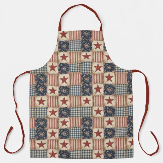 Rustieke Amerikaanse Patchwork Esthetiek Schort (Voorkant)