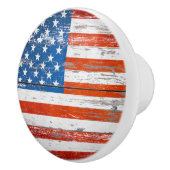 Rustieke Amerikaanse Patriottische Vlag Keramische Knop (Rechts)