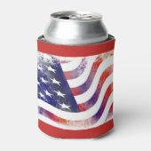 Rustieke Amerikaanse vlag Koelbox Blikjeskoeler (Blikje Voorkant)