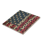 Rustieke Amerikaanse vlag luipaardprint (1) Tegeltje (Zijkant)