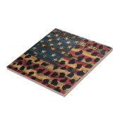 Rustieke Amerikaanse vlag luipaardprint (4) Tegeltje (Zijkant)