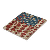 Rustieke Amerikaanse vlag luipaardprint (6) Tegeltje (Zijkant)