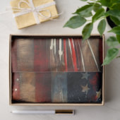 Rustieke Amerikaanse vlag met Bison Decoupage Tissuepapier (Geschenk)