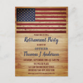 Rustieke Amerikaanse Vlag Militaire Politie Pensio Uitnodiging Briefkaart (Voorkant)