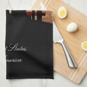 Rustieke Amerikaanse vlag New York Skyline Theedoek (Quarter Fold)