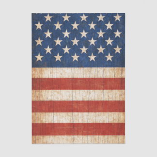 Rustieke Amerikaanse vlag ontkoppelde weefsel papi Tissuepapier
