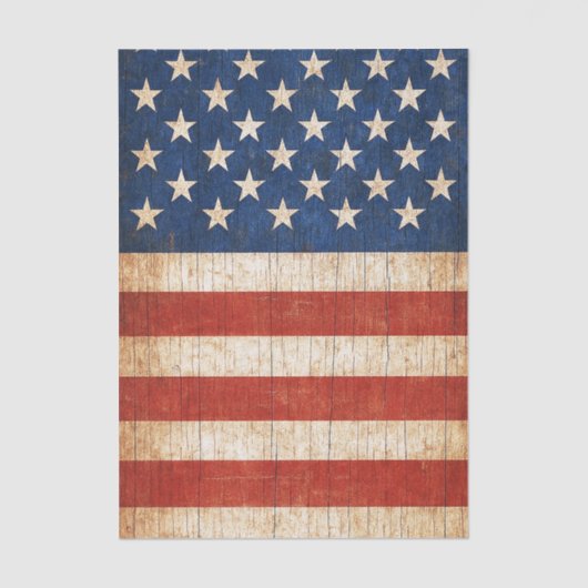 Rustieke Amerikaanse vlag ontkoppelde weefsel papi Tissuepapier (Voorkant)