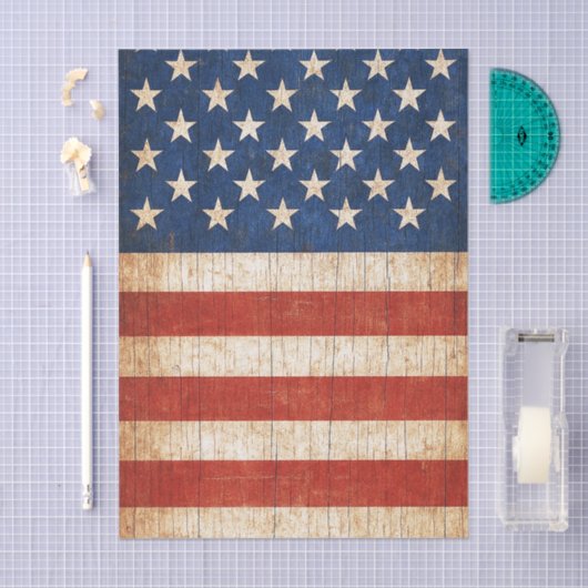 Rustieke Amerikaanse vlag ontkoppelde weefsel papi Tissuepapier (Craft)