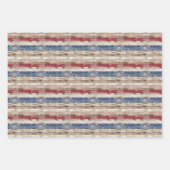 Rustieke Amerikaanse vlag patriottisch blauw en ro Inpakpapier Vel (Voorkant 2)