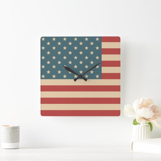 Rustieke Amerikaanse vlag wandklok (Huis)