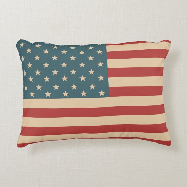 Rustieke Amerikaanse vlag werp kussen (Voorkant)