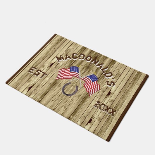 Rustieke Amerikaanse vlag westerne cowboy Deurmat (Schuin)