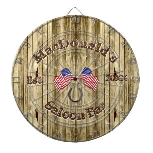 Rustieke Amerikaanse westerne salonbar Dartbord