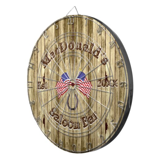 Rustieke Amerikaanse westerne salonbar Dartbord (Voorkant Rechts)