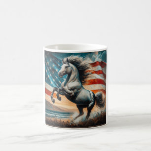 Rustieke, Amerikaanse witte hengst Koffiemok