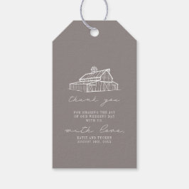 Rustieke Amethist Grijze Schuur Boerderij Bruiloft Cadeaulabel