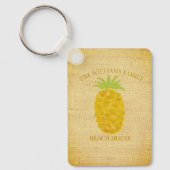 Rustieke Ananas Strandhuis Sleutelhanger (Voorkant)