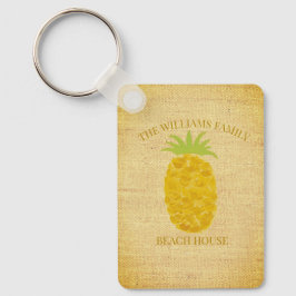 Rustieke Ananas Strandhuis Sleutelhanger
