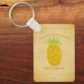 Rustieke Ananas Strandhuis Sleutelhanger (Voorkant)