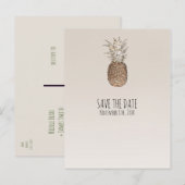 Rustieke Ananas Tropical Hawaiian Save The Date Aankondigingskaart (Voorkant / Achterkant)
