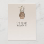 Rustieke Ananas Tropical Hawaiian Save The Date Aankondigingskaart (Voorkant)