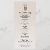 Rustieke Ananas Tropisch Hawaïaans huwelijksprogra Programmakaart (Achterkant)