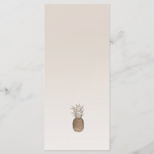 Rustieke Ananas Tropische Hawaïaanse bruiloft Menu (Achterkant)