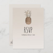 Rustieke Ananas Tropische Hawaïaanse bruiloft RSVP Uitnodiging Briefkaart (Voorkant / Achterkant)