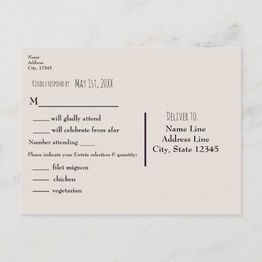 Rustieke Ananas Tropische Hawaïaanse bruiloft RSVP Uitnodiging Briefkaart (Achterkant)