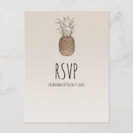 Rustieke Ananas Tropische Hawaïaanse bruiloft RSVP Uitnodiging Briefkaart