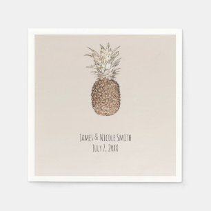 Rustieke Ananas Tropische Hawaïaanse bruiloft Servetten