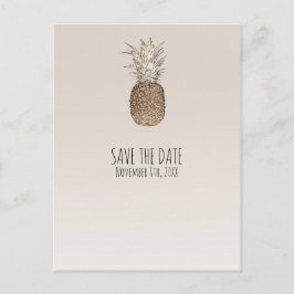 Rustieke Ananas Tropische Hawaiaanse Save The Date Aankondigingskaart