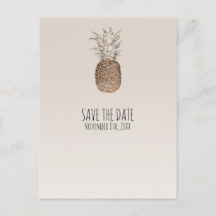 Rustieke Ananas Tropische Hawaiaanse Save The Date Aankondigingskaart