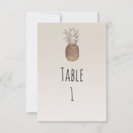 Rustieke Ananas Tropische Hawaïaanse Tafel Nummer Kaart
