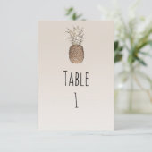 Rustieke Ananas Tropische Hawaiaanse Tafel Nummer Kaart (Staand voorkant)