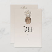 Rustieke Ananas Tropische Hawaiaanse Tafel Nummer Kaart (Voorkant / Achterkant)