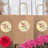 Rustieke Anatomische Bloemen Hart Mexicaanse bruil Ronde Sticker