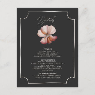 Rustieke Anemone Hand getrokken Border Wedding Det Informatiekaartje