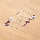 Rustieke Anemoon Bloemen Gescalpeerde Hand Getrokk Acryl Uitnodigingen (Laagn)