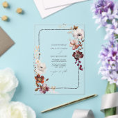 Rustieke Anemoon Bloemen Gescalpeerde Hand Getrokk Acryl Uitnodigingen (Insitu (Huwelijk))